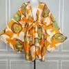 décontracté été plage porter des kimonos courts boho imprimé femmes africaines mini cardigans match écharpe vacances femmes musulmanes caftan kimono