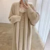 cardigan long blanc coréen pour femmes, vêtements d'hiver tricotés à manches longues, pull en molleton de vison, manteau chaud et décontracté, nouvelle collection 2025