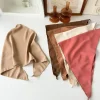 foulard triangle en satin de soie pour femmes, couleur unie, bandeau à lacets, voyage d'été, photo littéraire