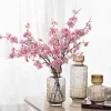 fleur de cerisier artificielle, longue branche, simulation d'accessoires de jardin de maison, faux arrière plan d'arc de mariage, décor d'accessoires photo