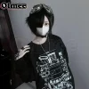 [Olmee] en Stock noir Anime Jirai Kei manches longues col rond sweat Cosplay Costume surdimensionné décontracté Streetwear Halloween