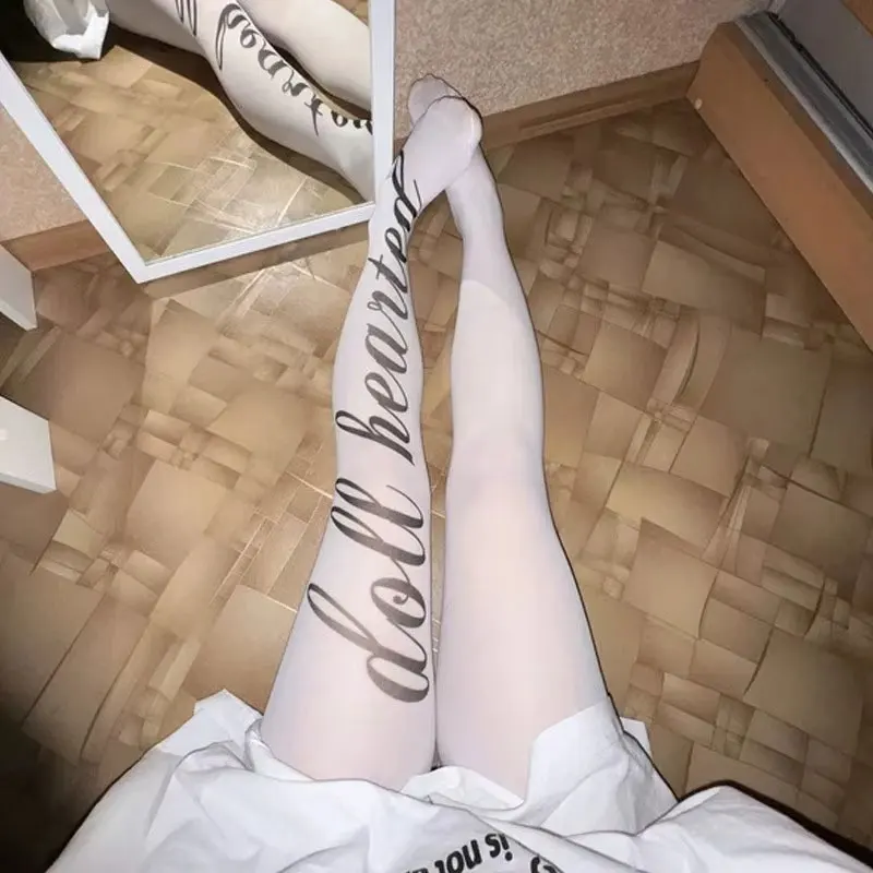 collants y2k imprimés à motif punk rock, bas sexy, chaussettes imprimées pour femmes, style doux et cool, collants japonais quatre saisons collants y2k imprimés à motif punk rock, bas sexy, chaussettes imprimées pour femmes, style doux et cool, collants japonais quatre saisons