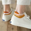 4 paires de chaussettes de cheville pour hommes de haute qualité, en coton respirant, bas, court, décontracté, rayures, anti usure, mode quatre saisons, rue, grande taille