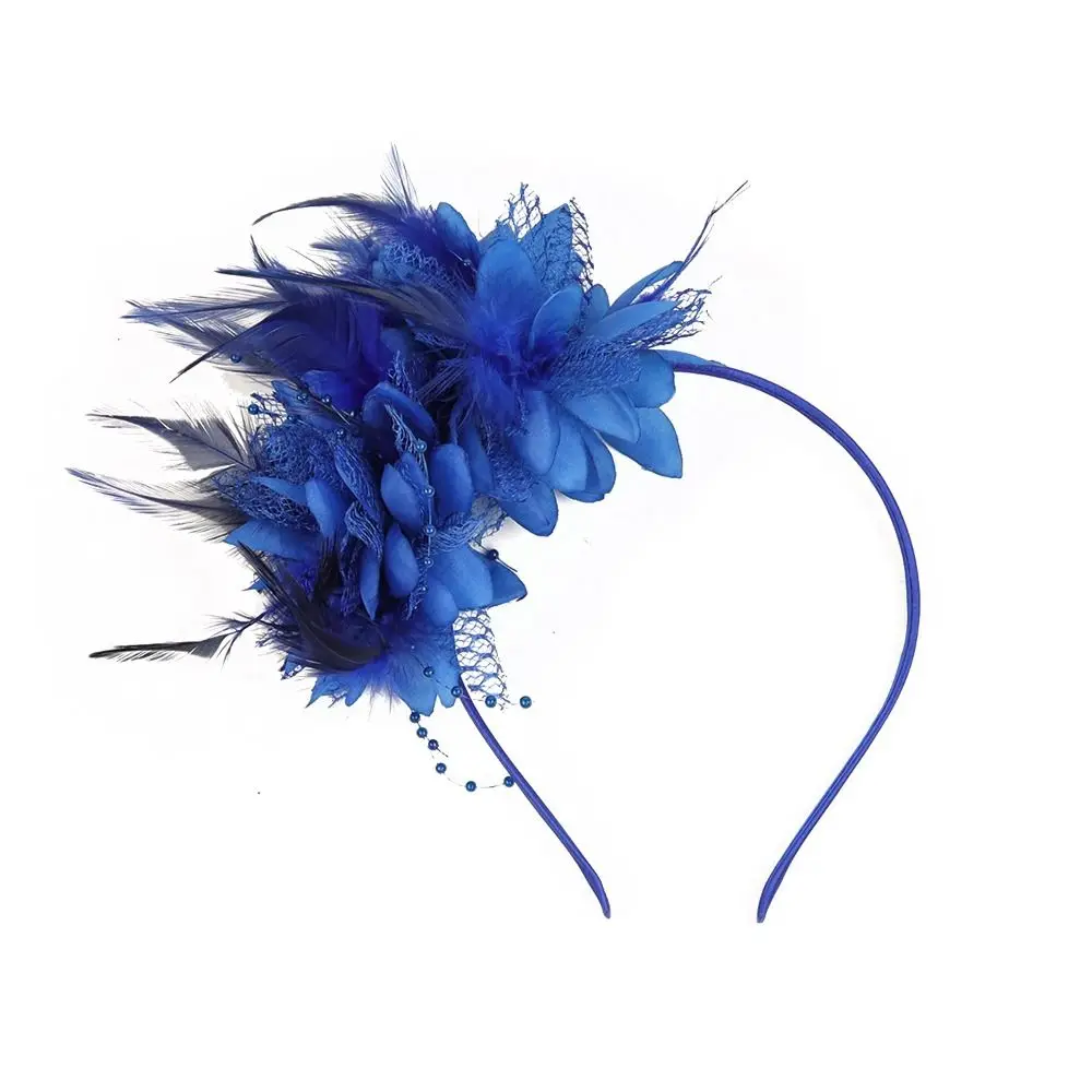 fleur femmes élégant plume fascinator chapeau bandeau cheveux accessoires fleur femmes élégant plume fascinator chapeau bandeau cheveux accessoires