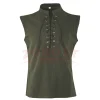 hommes guerriers de la renaissance médiévale chevalier costume robe chemise hauts t shirt sans manches à lacets conception chemise coupe ample gilet vêtements