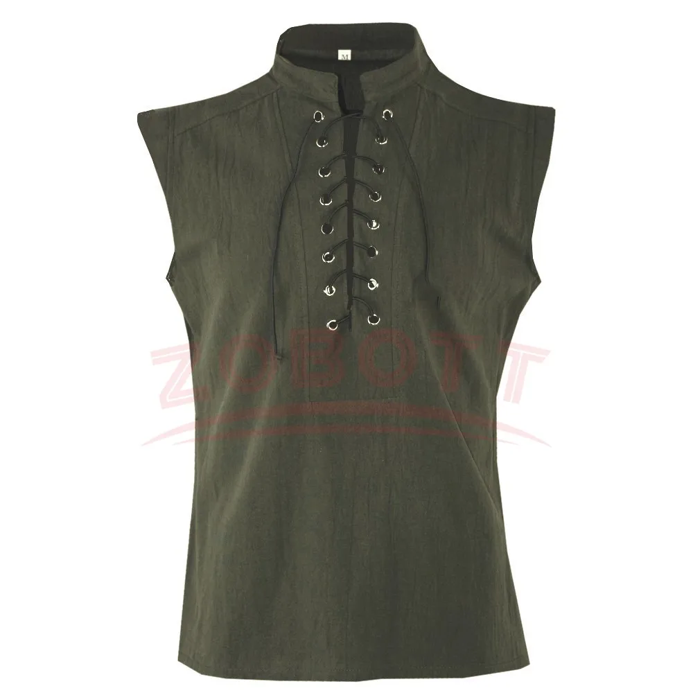 hommes guerriers de la renaissance médiévale chevalier costume robe chemise hauts t shirt sans manches à lacets conception chemise coupe ample gilet vêtements hommes guerriers de la renaissance médiévale chevalier costume robe chemise hauts t shirt sans manches à lacets conception chemise coupe ample gilet vêtements