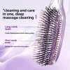 brosse de massage de tête premium pour cuir chevelu, masseur de cheveux japonais, brosse à shampoing, brosse démêlante en plastique humide, peigne de nettoyage des cheveux, or rose