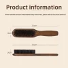 manche en bois poils de sanglier barbe brosse outil de rasage brosse à cheveux en bois courbé hommes barbe rasage brosse coiffeur moustache brosses