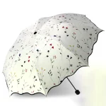 Parapluie de protection UV pour femme, parapluie pliant, coupe-vent, voyage, fleurs sur canAmendements Parapluie de protection UV pour femme, parapluie pliant, coupe-vent, voyage, fleurs sur canAmendements