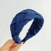 large bande de sauna en toile pour femme, accessoires pour cheveux tissés croisés, fait à la main, en coton organique