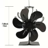 ventilateur de poêle à chaleur eco silencieux noir 6 pales bûche brûleur à bois ventilateur de cheminée distribution de chaleur efficace réchauffeur d'hiver maison