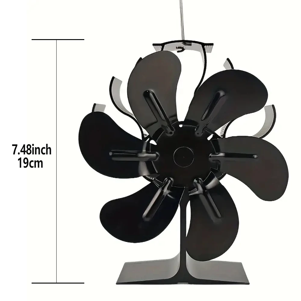 ventilateur de poêle à chaleur eco silencieux noir 6 pales bûche brûleur à bois ventilateur de cheminée distribution de chaleur efficace réchauffeur d'hiver maison ventilateur de poêle à chaleur eco silencieux noir 6 pales bûche brûleur à bois ventilateur de cheminée distribution de chaleur efficace réchauffeur d'hiver maison