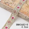 ruban de fleurs brodé, coupe en dentelle ethnique, vêtements de bricolage, accessoires de sac, 1 mètre