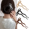 bâton à cheveux avec nœud en forme de u, épingle à cheveux en acrylique, pince à cheveux, peigne, chignon, couvre chef doux, coiffure pour femmes et filles, accessoires pour cheveux