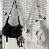 Sac messager japonais Harajuku pour femmes, sacs à bandoulière en toile de couleur unie pour étudiantes, sacs à main de grande capacité, sac à bandoulière Sac messager japonais Harajuku pour femmes, sacs à bandoulière en toile de couleur unie pour étudiantes, sacs à main de grande capacité, sac à bandoulière