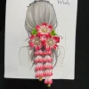 couvre chef kimono japonais, style ancien, pince à cheveux en forme de fleur faite à la main, épingle à cheveux en tissu avec pompon doux