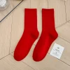 1 paire de chaussettes de sport à la mode japonaise pour femmes et filles, automne hiver, rouge, rose, chaussettes en coton pour hommes, marée de rue, bas coréens 34 41