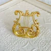 broche harpe dorée vintage, bijoux, costume musical, pour cardigan, pull, articles cadeaux rétro