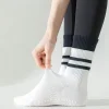 chaussettes de yoga femmes coton tricoté entraînement intérieur danse chaussettes de sport décontracté rayé silicone antidérapant gymnase fitness pilates chaussettes sox