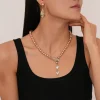 colliers serpent boucles d'oreilles ensemble de bijoux de luxe strass imitation perle chaîne de perles collier pour fête mariage cadeaux de mariée