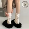 mode épais aiguille chaussettes pour hommes femmes rétro couleur unie sport longues chaussettes serviette bas mi tube chaussette printemps automne sokken sox