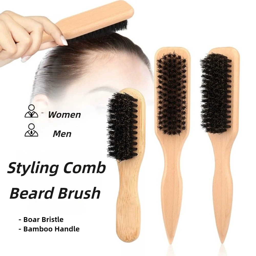 Peigne de coiffure en bambou, brosse à cheveux en poils de sanglier pour femmes et hommes, peigne à barbe, brosse de nettoyage pour barbier, outils de Salon de coiffure Peigne de coiffure en bambou, brosse à cheveux en poils de sanglier pour femmes et hommes, peigne à barbe, brosse de nettoyage pour barbier, outils de Salon de coiffure