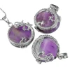 pendentif demi boule en métal dragon hover, couleur argent, collier adapté, guérison des chakras reiki, bijoux de style classique
