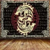 tapisserie vikings de la mythologie nordique sans cadre, runes anciennes mystéruses, totem, art mural suspendu pour salon, chambre à coucher, maison