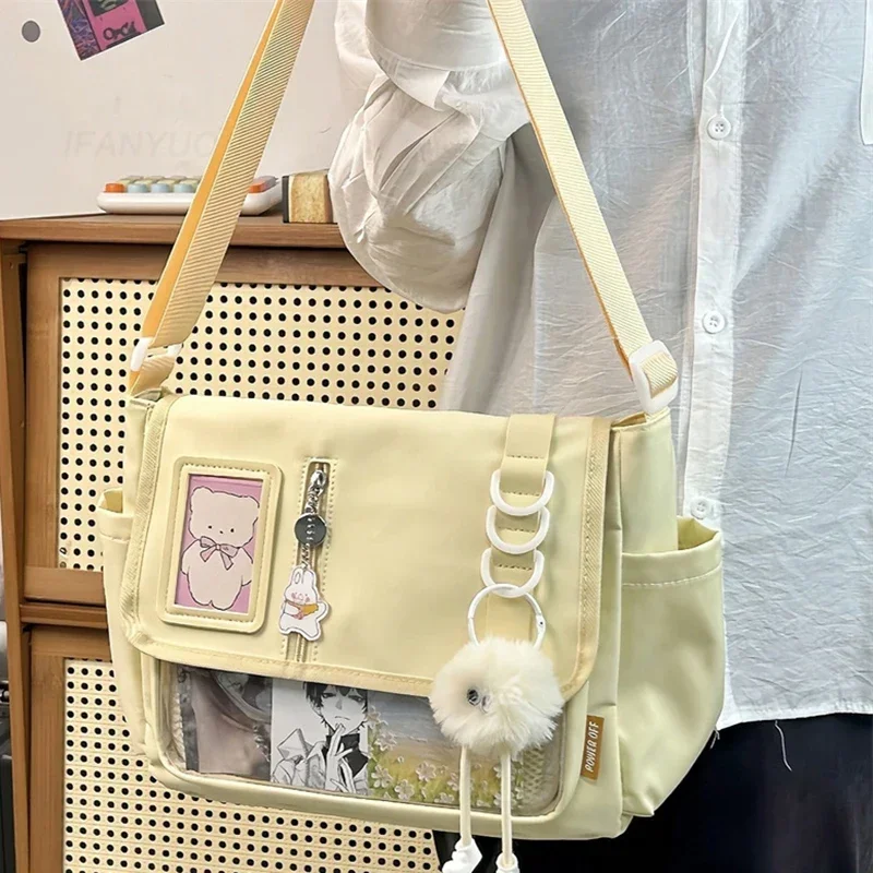 y2k sac d'École japonais harajuku pour adolescentes, à bandoulière itabag transparent, mignon, plaque d'affichage de danemark ges, diy, nouvelle collection y2k sac d'École japonais harajuku pour adolescentes, à bandoulière itabag transparent, mignon, plaque d'affichage de danemark ges, diy, nouvelle collection