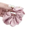 cravate de cheveux en perles de style coréen, bandeau élégant pour femmes, accessoires pour cheveux queue de cheval basse