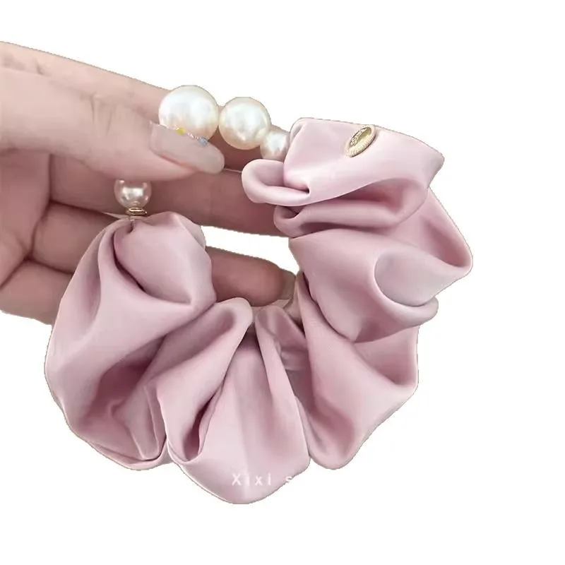 cravate de cheveux en perles de style coréen, bandeau élégant pour femmes, accessoires pour cheveux queue de cheval basse cravate de cheveux en perles de style coréen, bandeau élégant pour femmes, accessoires pour cheveux queue de cheval basse