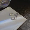 boucles d'oreilles à clip en forme de feuilles de couleur argent pour femmes et hommes, manchette d'oreille créative simple en c, ensemble de clips d'oreille non perçants, bijoux tendance, cadeau