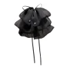 noir élégant femmes grand arc cheveux griffe tempérament mousseline de soie grand nœud papillon barrettes épingle à cheveux femmes queue de cheval épingle à cheveux accessoire de cheveux