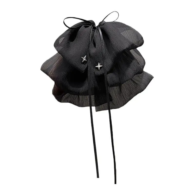 noir élégant femmes grand arc cheveux griffe tempérament mousseline de soie grand nœud papillon barrettes épingle à cheveux femmes queue de cheval épingle à cheveux accessoire de cheveux noir élégant femmes grand arc cheveux griffe tempérament mousseline de soie grand nœud papillon barrettes épingle à cheveux femmes queue de cheval épingle à cheveux accessoire de cheveux