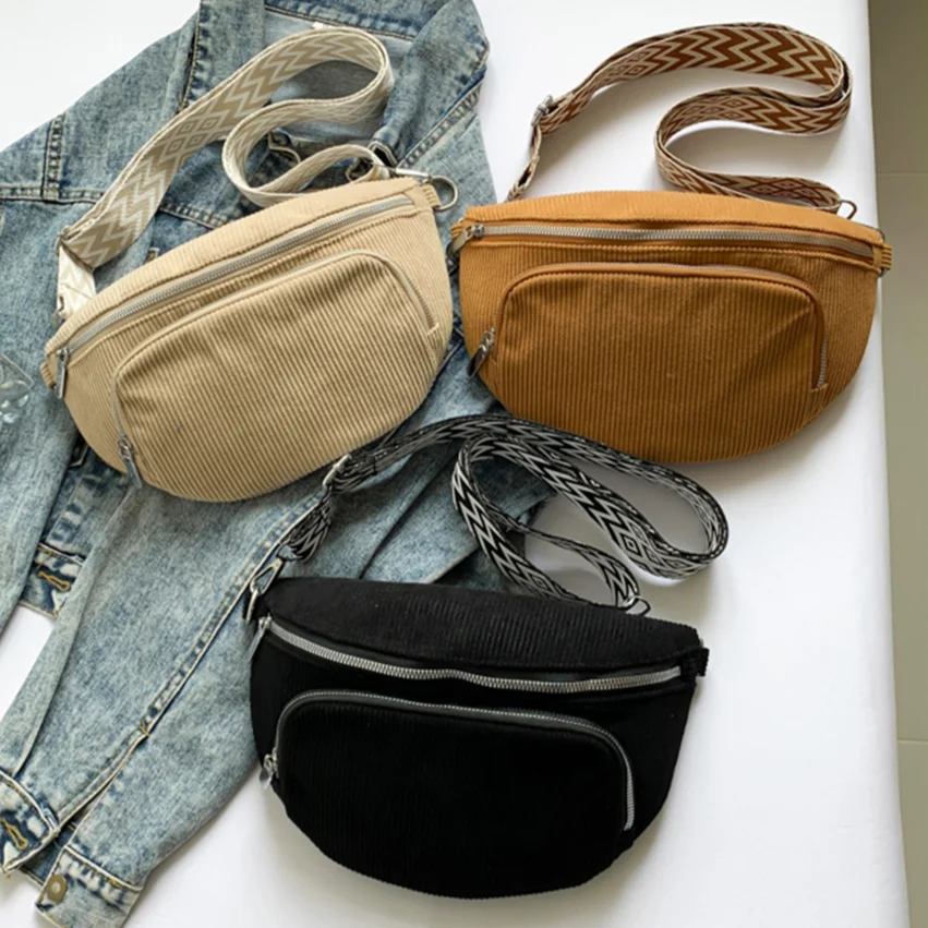 sacs de ceinture en velours côtelé pour femmes, sacs de taille, sac à main multi poches, sac de poitrine, sacs à bandoulière, mode décontractée, gels féminins sacs de ceinture en velours côtelé pour femmes, sacs de taille, sac à main multi poches, sac de poitrine, sacs à bandoulière, mode décontractée, gels féminins