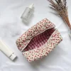 sac de maquillage matelassé matelassé à imprimé de fleurs, sac à main de rangement, trousse de toilette, poudres cosmétiques, grand sac de voyage, 1pc
