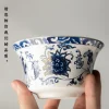 grande tasse de théière en céramique gaiwan de porcelaine d'os de 300ml avec soucoupe bol à thé peint à la main tureens ensemble de cérémonie de kung fu chinois