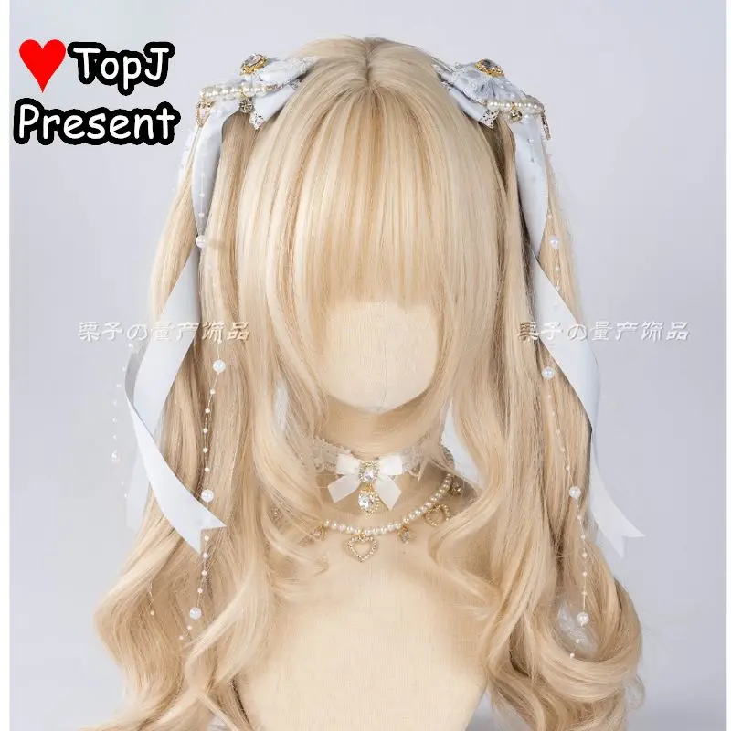 gothique harajuku y2k fille lolita japonais doux arc double queue de cheval casque perle chaîne ruban épingle à cheveux bord pince pince à cheveux gothique harajuku y2k fille lolita japonais doux arc double queue de cheval casque perle chaîne ruban épingle à cheveux bord pince pince à cheveux