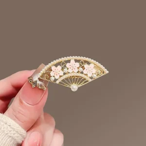 Pince à cheveux en forme d’éventail pour femmes, pince à frange latérale Super féerique, pince à bec de canard en alliage quotidien, épingle à cheveux, accessoires pour cheveux Pince à cheveux en forme d’éventail pour femmes, pince à frange latérale Super féerique, pince à bec de canard en alliage quotidien, épingle à cheveux, accessoires pour cheveux