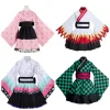 robes de demoiselle d'honneur kimono demon slayer, costume de cosplay kamado nezuko, kimonos japonais pour femmes, robe lolita, cadeaux de fête d'halloween