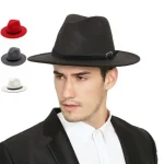 Mode large bord britannique Fedora chapeau Occasion formelle Gentleman hiver feutre chapeaux couleur unie décontracté laine chapeaux hommes femmes Mode large bord britannique Fedora chapeau Occasion formelle Gentleman hiver feutre chapeaux couleur unie décontracté laine chapeaux hommes femmes