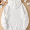 sweat à capuche imprimé de style frais avec nœud bleu créatif pour femmes, automne et hiver 2025, sweat à capuche à manches longues pour vêtements pour femmes
