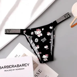 Mignon japonais Hello Kitty filles culottes Sexy string Y2K Kawaii dessin animé femmes sous-vêtements Style glace soie filles étudiant mignon slips