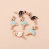 20 pièces 8x17mm petite grue animale en émail mignonne ﻿ pendentifs à breloques en forme d'oiseau pour la fabrication de bijoux, boucles d'oreilles, colliers, accessoires artisanaux diy