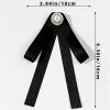 mode tissu noir arc perle broche élégante femmes chemise col broche corsage deuil funéraire broche bijoux vêtements décor cadeau