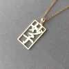 lemegeton collier avec nom japonais personnalisé, pendentif kanji japonais personnalisé, lettre verticale encadrée creuse, bijoux cadeaux d'anniversaire