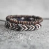 bracelets tressés boho, bracelets faits à la main, bracelet perlé boho cadeau pour lui ou elle, cadeau de fête des mères, cadeau de fête des pères, 2 pièces