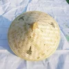 chapeau de soleil en bambou de style chinois, chapeau de soleil en paille de bambou avec cordon de serrage réglable, casquette de pêche à large bord en maille respirante