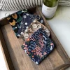 Porte-monnaie en coton et lin brodé pour femmes, portefeuilles japonais Harajuku à la mode, rouge à lèvres, écouteurs, Mini sacs de rangement pour filles