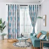 rideaux occultants nordiques pour salon, feuille imprimée, épais, fenêtre pour chambre à coucher, stores de cuisine, drapés en tulle et rideaux